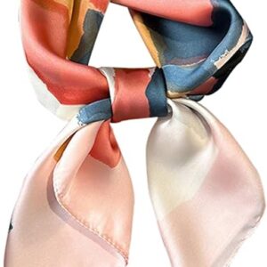 kcctoo 27.5" Mulberry Silk Feeling Head Scarf Women's Fashion Square Neck Satin Scarfs for Bag Hair Scarves Gift