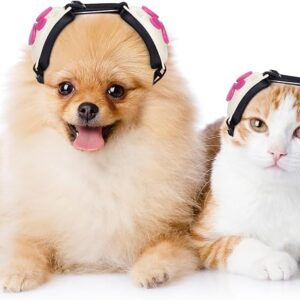 Calming Earmuffs for Cats and Small Dogs - for Anxiety Relief - Noise Canceling for Fireworks, Thunderstorms, Pet Grooming & Force Drying - Dog Ear Muffs Noise Protection (White, Medium)