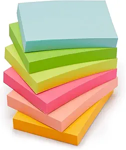 Amazon Basics Mini Rectangular Sticky Notes, 1.5 x 2 in, Assorted Colors, 24-Pack