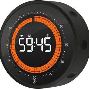 Digital Visual Timer - 60 Min Countdown & Countup, Large Screen for Kids & Seniors, Magnetic & Gym Timer, Classroom Productivity Tool for Autism & ADHD