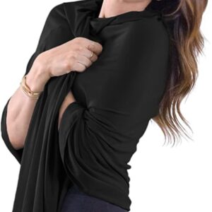 Happyluxe Travel Shawl Wraps for Women - 68x35in Wrap. Lightweight Pashmina, Airplane Travel Blanket Scarf. Made In USA