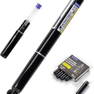 WRITECH Retractable Fountain Pen Set: Fine Nib Black Ink Pens Includes 5 Ink Cartridges Smooth Writing for Sketching Journaling Calligraphy Gift (Black)