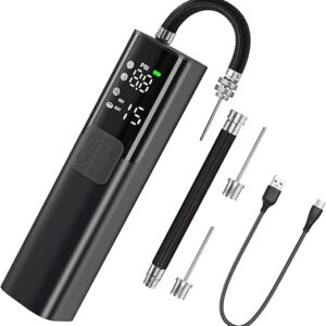 Pumteck MY01 Electric Ball Pump with Inflation & Deflation, Accurate Pressure Gauge and 4 Preset Modes, Automatic Ball Pump for Basketball, Soccer, Football and Volleyball (Max 15 PSI)