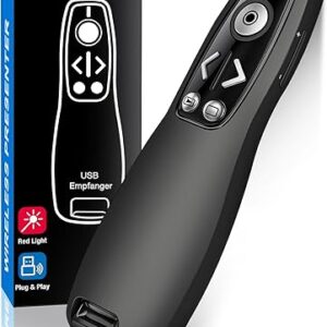 Presentation Clicker Wireless Presenter Remote for PowerPoint, Powerpoint Clicker with Volume Control PowerPoint Slide Advancer for Mac, Computer, Laptop-E600