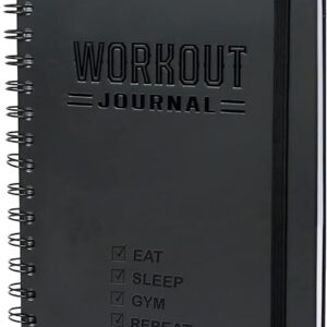 Hardcover Fitness Journal Workout Planner for Men & Women - A5(5.7" x 8.3") Sturdy Workout Log Book to Track Gym & Home Workouts