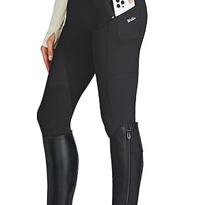 Willit Women's Horse Riding Pants Knee-Patch Equestrian Breeches Horseback Schooling Tights Zipper Pockets