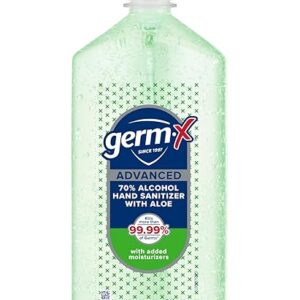 Germ-X Advanced Hand Sanitizer with Aloe and Vitamin E, Non-Drying Moisturizing Gel, Instant and No Rinse Formula, Pump Bottle, Back to School Supplies, 1 Liter