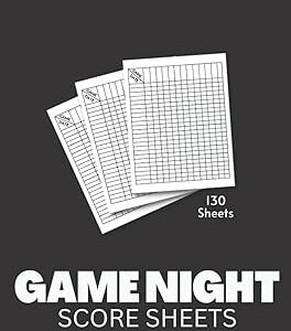 Game Night Score Sheets: Simple scorekeeping gaming logbook for many family games | Blank score recording pads Large print | Double-sided bound page | ... Players, Rounds, Layout, and Tracking.
