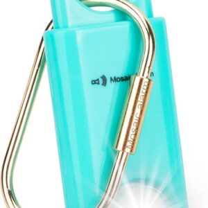 130dB Personal Safety Alarm Strobe Light. Loud Sound SOS Emergency Alerts with Carabiner. Self Defense Keychain Siren for Women, Elderly, Children, Night Runners, Hiking. Bear Alarm Deterrent. Aqua