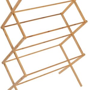 Amazon Basics Foldable Portable Laundry Rack for Air Drying Clothing, Indoor Outdoor Use - 14.5" D x 29.5" W x 41.8" H, White