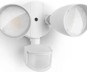 LUTEC 32W 3500 Lumen LED Security Lights Motion Sensor Light Outdoor, 5000K Daylight, IP65 Waterproof, Dusk to Dawn, Motion Detector Flood Light for Garage, Yard, Porch-White