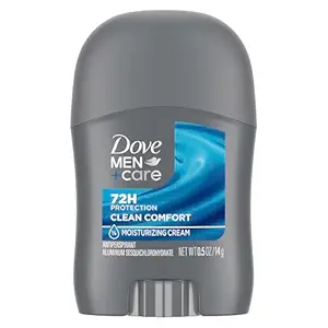 DOVE MEN + CARE Antiperspirant Deodorant Stick Clean Comfort 72-Hour Sweat & Odor Protection Antiperspirant for Men With 1/4 Moisturizing Cream 0.5 oz