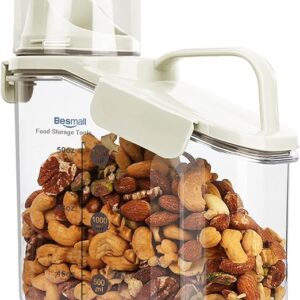 Cereal Containers Storage with Pour Spout Airtight Food Storage Containers with Lid Air Tight Cereal Dispenser Sealed Kitchen Canisters for Nuts Flour Sugar Beans Dry Food, Bpa Free 1.6L