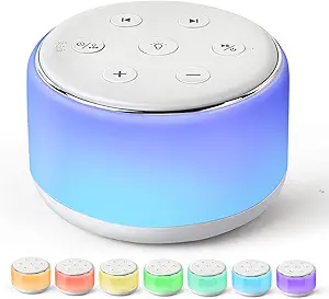 FamiSym White Noise Sound Machine Baby for Sleeping with Night Light – 34 Soothing Sounds, Rechargeable White Noise Machine for Kids Adults, Portable Lullaby Sleep Machine Baby Soother Home Travel