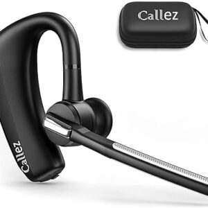Bluetooth Headset for iPhone Android Cell Phone, Bluetooth Earpiece V5.0 with CVC8.0 Dual Mic Noise Cancelling & Mute/Volume Buttons, Hands-Free Wireless Headset for Trucker Business Office