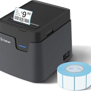 CLABEL Desk Bluetooth Barcode Label Printer: 221D Label Maker with Direct Thermal Printing, 2 Inch Print Width for Barcodes Address Shipping Warehouse with 1 Roll Label