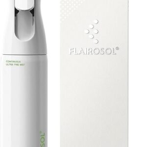 FLAIROSOL - The Original, Plant Mister Spray Bottle for Indoor and Gardens, Continuous Water Mist Sprayer for Plants, Flowers, Cleaning,10.1oz (White Bottle - Green Print)
