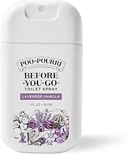Poo-Pourri Lavender Vanilla Pocket Before-You-Go Toilet Spray - Instantly Trap Bathroom Odor - Plant Based Ingredients & Essential Oils - Travel Essentials - with Lavender, Vanilla & Citrus