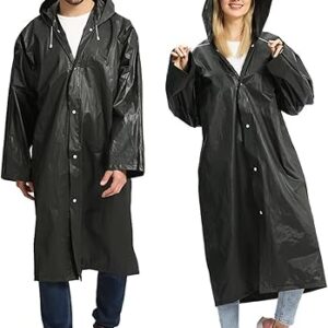 Opret 2 Pack Raincoats for Adults Reusable, EVA Rain Ponchos Lightweight Rain Coat Waterproof Rain Gear for Men and Women