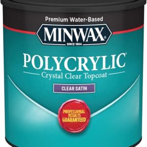 Minwax 233334444 Polycrylic Protective Wood Finish, Clear Satin, ½ Pint
