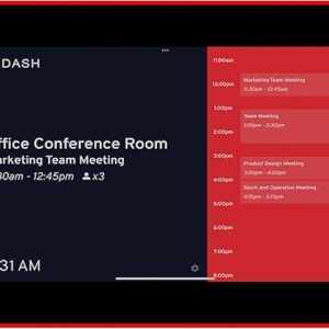 PoE Texas 10" Touchscreen Meeting Room Scheduler Tablet with Highly Visible LED Ring - Plug & Play PoE Office Conference Room Scheduler - Digital Display Syncs with Existing Business Calendar