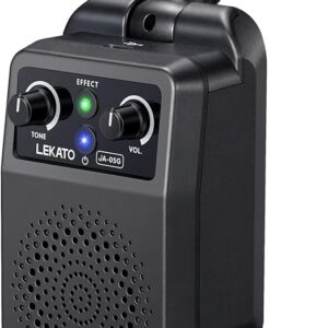 LEKATO Mini Electric Guitar Amp 5W, Portable Guitar Amp Bluetooth with Built-in 4 Effects, Clean Distortion Overdrive Reverb, Rechargeable Small Amplifier for Practice