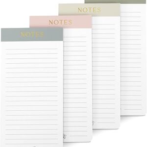 Beautiful Magnetic Notepads for Fridge - Set Of 4 Modern Note Pads With Lined Pages to Easily Write Notes & Make Grocery/Shopping Lists - The Perfect To Do Pad w/ Strong Magnets for Your Refrigerator
