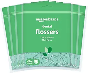 Amazon Basics Mint Dental Flosses, 540 Count, 6 Packs of 90