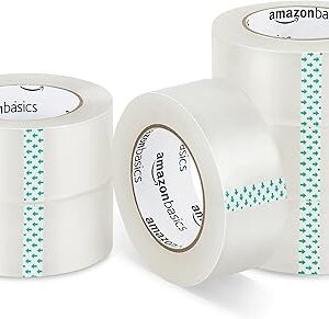 Amazon Basics Moving and Storage Packing Tape for Secure Shipping, Clear, Low Odor, 1.88-Inch Wide x 109 Yards, 6-Pack