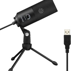 FIFINE USB Microphone, Metal Condenser Recording Microphone for MAC OS, Windows, Cardioid Laptop Mic for Recording Vocals, Voice Overs, Streaming, Meeting and YouTube Videos-K669B
