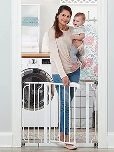 Regalo Easy Step 38.5-Inch Extra Wide Walk Thru Baby Gate, White Original version