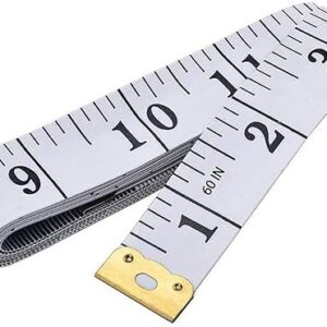 GDMINLO Soft Tape Measure Double Scale Body Sewing Flexible Tailor Craft Vinyl Ruler for Weight Loss Medical Body Measurement, Has Centimetre Scale on Reverse Side 60-inch(White)