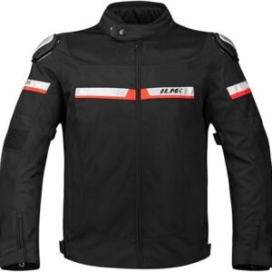 ILM Mesh Motorcycle Riding Jacket CE Armored Alloy Shoulder Pads Breathable for Men Women Model BJK01(Black, 2X-Large)