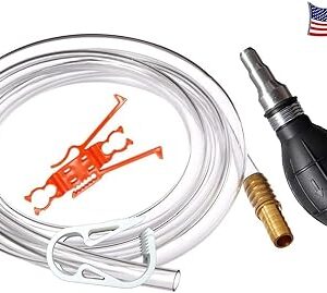 GasTapper Fuel Transfer Pump - Gas Siphon Pro Pump for Gasoline, Oil, Diesel, Water, Liquid, Fluid - Portable Hand Gas Pump Includes Brass Tip Weight, 9 Ft Hose and Pinch Clip - 3.5 Gls/Min