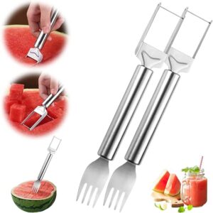 2PCS 2-in-1 Stainless Steel Fruit Cutter Watermelon Cutter,2025 Watermelon Slicer Watermelon Cutters Melon Cutters Tool, Watermelon Cutting tool Stainless Steel for Kitchen(2pc)