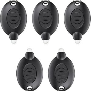 Uniclife 5 Pack LED Keychain Flashlight Mini LED Keychain Light 12 Lumen Portable Ultra Bright Battery Powered Key Ring Torch for Outdoor Camping Hiking and Emergency Lighting, Black Shell