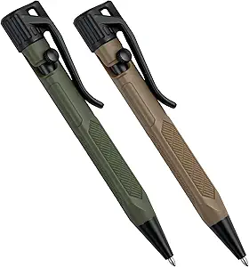 Rite in the Rain Weatherproof Olive Drab and Flat Dark Earth Mini Bolt-Action Pens - Black Ink, 2 Pack (No. TAC20)