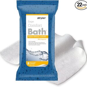 Comfort Bath® Cleansing Washcloths - 22 Packages, 176 Cloths - No Rinse Bathing Wipes, Ultra-Soft and Thick Heavyweight Cloth, Light Fragrance