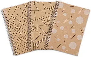 Mintra 100% Recycled Notebooks (Junior Size (6.5in x 9.5in), Design Set 3pk)