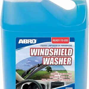 ABRO Windshield Washer Fluid Ready to Use Formula - 1 Gallon, Pre-Mixed, Streak-Free Cleanliness, 2-In-1 Removes Bugs & Tar