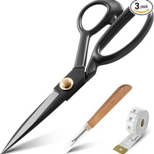 Fabric Scissors, Heavy Duty 8 inch Sewing Scissors for Leather Tailor,Tailoring Shears for Home Office Craft Black