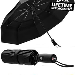 Repel Umbrella – Engineered to Withstand 85MPH Winds – Chosen by Wirecutter 2025 as Strongest Travel Umbrella for Rain - Auto Open Close, Compact, <1lb, Durable & Waterproof Design
