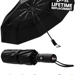 Repel Umbrella – Engineered to Withstand 85MPH Winds – Chosen by Wirecutter 2025 as Strongest Travel Umbrella for Rain - Auto Open Close, Compact, <1lb, Durable & Waterproof Design
