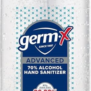 Germ-X Advanced Hand Sanitizer, Non-Drying Moisturizing Clear Gel, Instant and No Rinse Formula, Large Family Size Pump Bottle, Back to School Supplies, 34 Fl Oz (1 Liter)