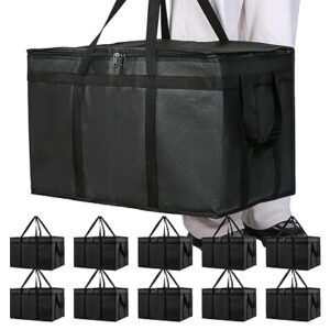 Bodaon 10-Pack Insulated Food Delivery Bag, XXXL Pizze Cooler Bags, Thermal Cold/Hot Styrofoam Carrier for Doordash/Travel/Shopping/Catering/Car, Warmer/Frozen, Dashers Door Dash Accessories