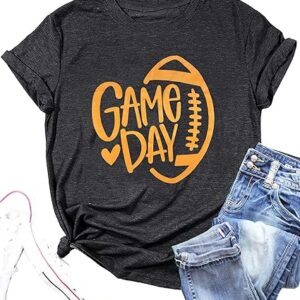 Game Day Football Shirt Women Football Season Tshirt Short Sleeve Sunday Graphic Tee Tops
