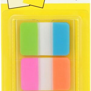Post-it Tabs, 1 in Solid, Aqua, Yellow, Pink, Red, Green, Orange, 6/Color, 36/Dispenser (686-ALOPRYT)