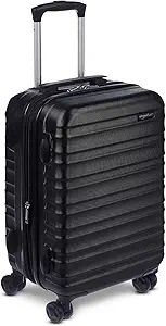Amazon Basics 21" Hardside Carry-On Luggage, Hardshell Suitcase With Wheels, Expandable For Up to 25% More Space, With Scratch-Resistant Surface, Four Multi-directional Wheels, Black