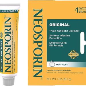 Neosporin Original First Aid Antibiotic Ointment with Bacitracin Zinc For Infection Protection, Wound Care Treatment & Scar Appearance Minimizer for Minor Cuts, Scrapes and Burns, 1 oz