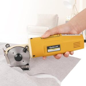 CGOLDENWALL Electric Rotary Fabric Cutter, Multi-Layer, 1"Cutting Thickness, for Cloth, Leather, Carpet, 2400RPM, 110V